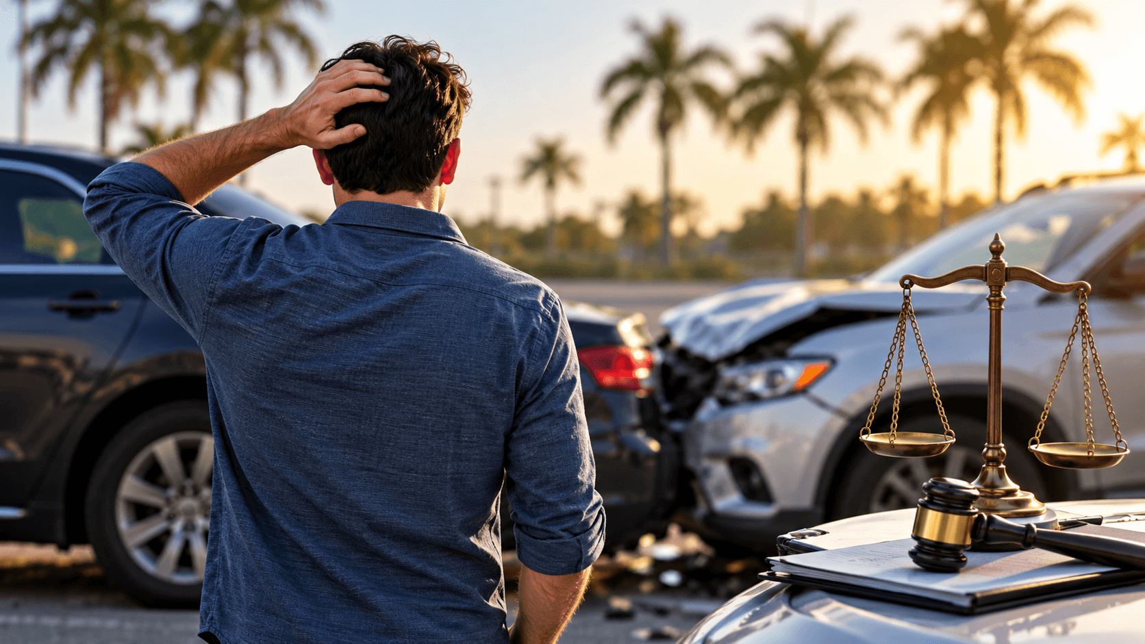 Sunset Car Crash and Justice Symbols